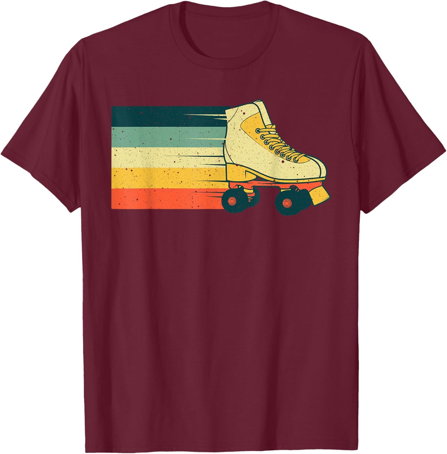 Vintage Roller Skate For Roller Skater Skating Men Women T-Shirt - T-Shirt | Maroon