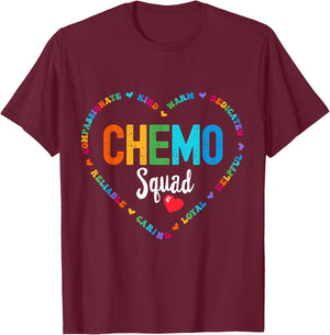 Chemo Squad Chemotherapy Oncology infusion T-Shirt - T-Shirt | Maroon