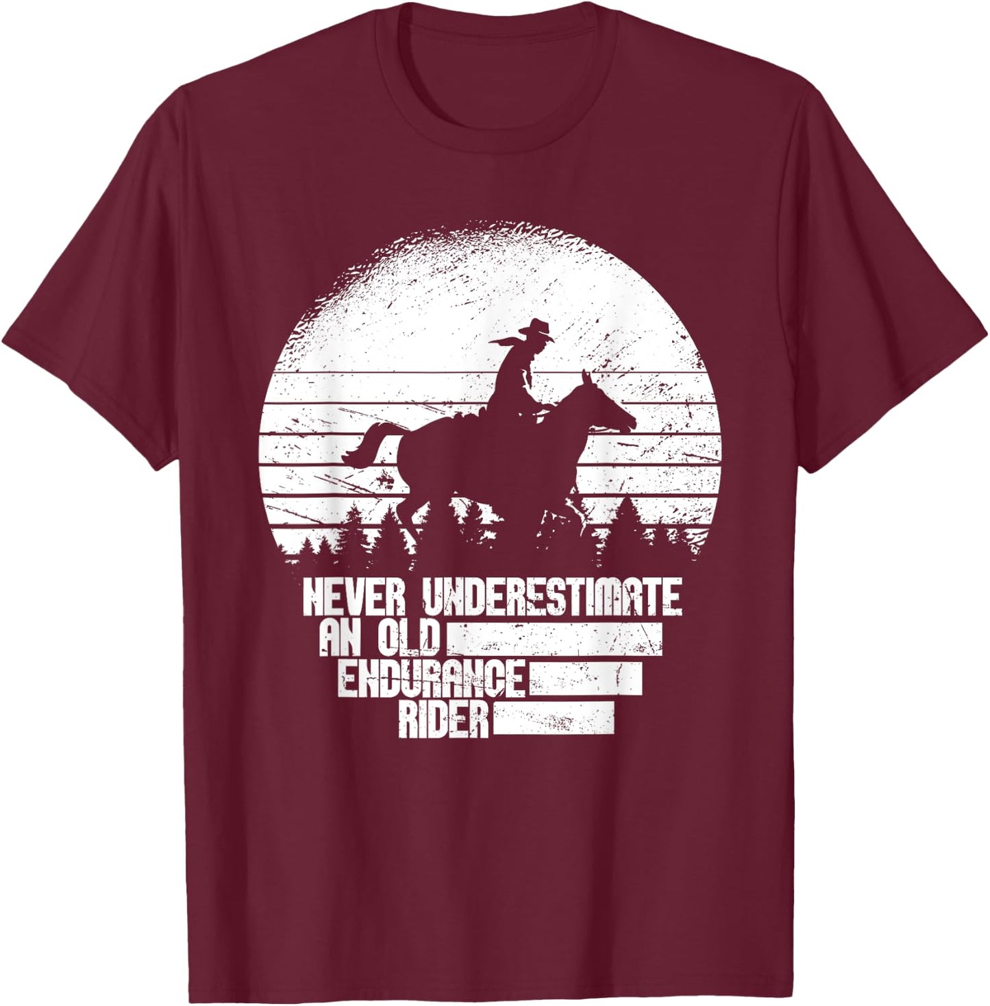 Retro Horse Riding Equestrian - Vintage Endurance Riding T-Shirt - T-Shirt | Maroon