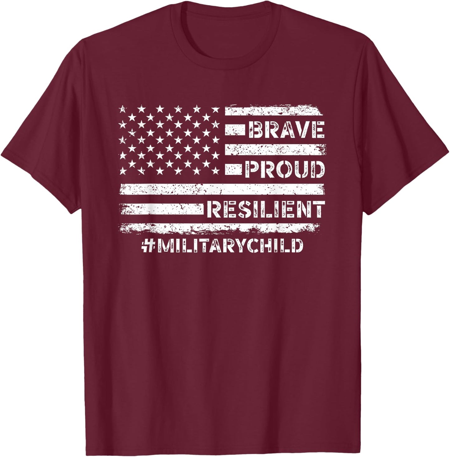 Military Kids Shirt Adult Purple 2025 Month Military Child T-Shirt - T-Shirt | Maroon
