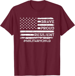 Military Kids Shirt Adult Purple 2025 Month Military Child T-Shirt - T-Shirt | Maroon