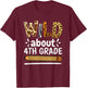 Wild About 4Th Grade, School Grade Teacher T-Shirt - T-Shirt | Maroon