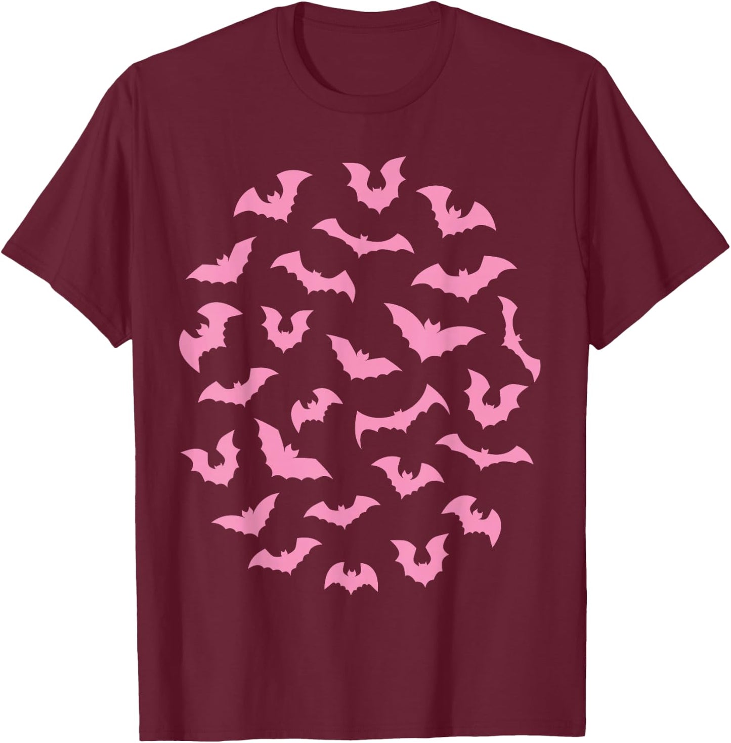 Pastel Goth Pink Bats T-Shirt - T-Shirt | Maroon