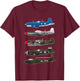 American Planes WW2 Warbirds P51 Mustang B-17 Fortress Gift T-Shirt - T-Shirt | Maroon