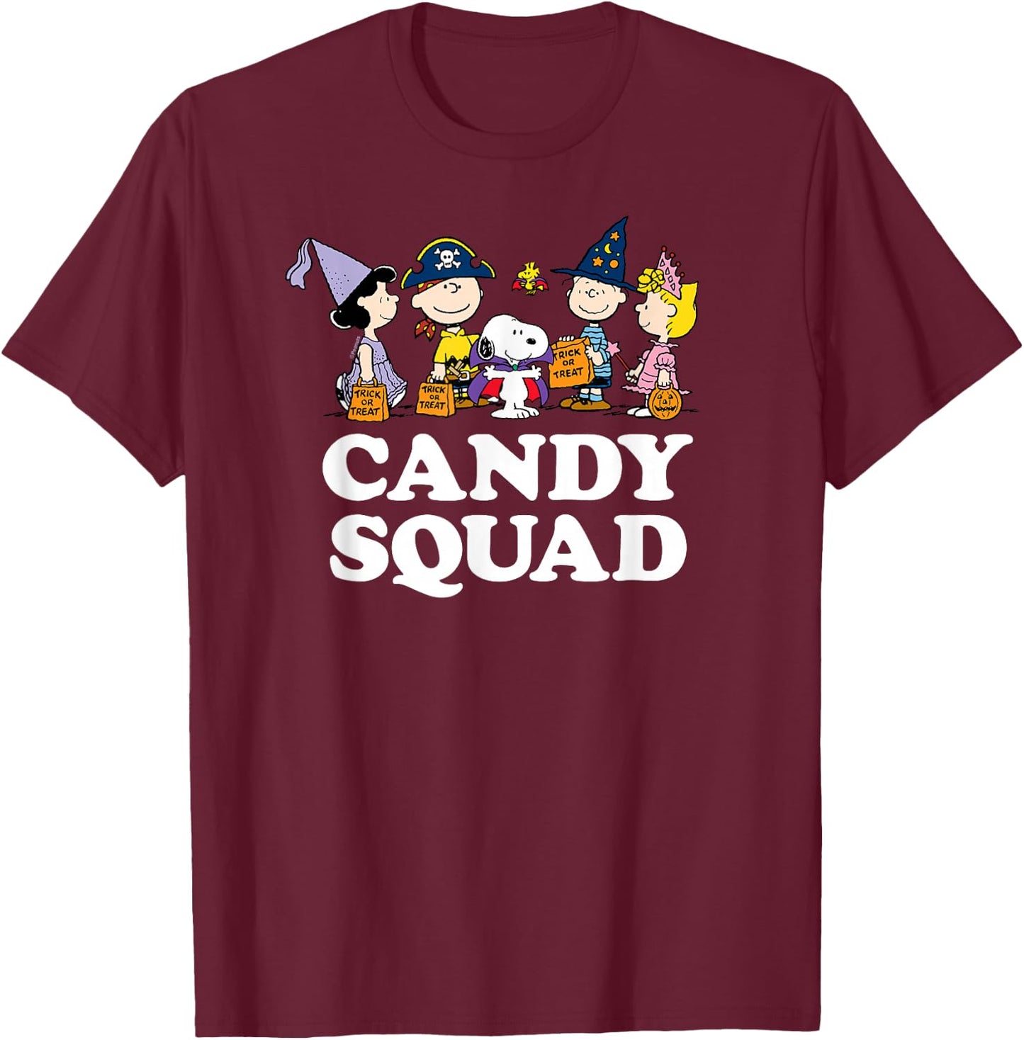Peanuts - Halloween Candy Squad T-Shirt - T-Shirt | Maroon