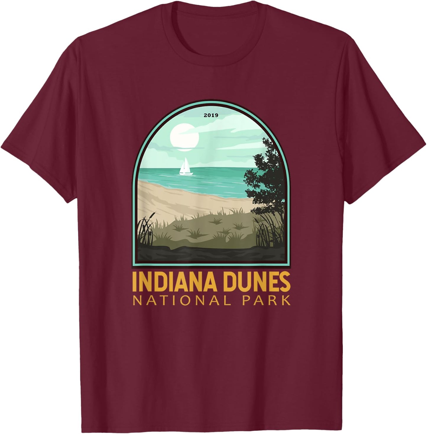 Indiana Dunes National Park Vintage Emblem T-Shirt - T-Shirt | Maroon