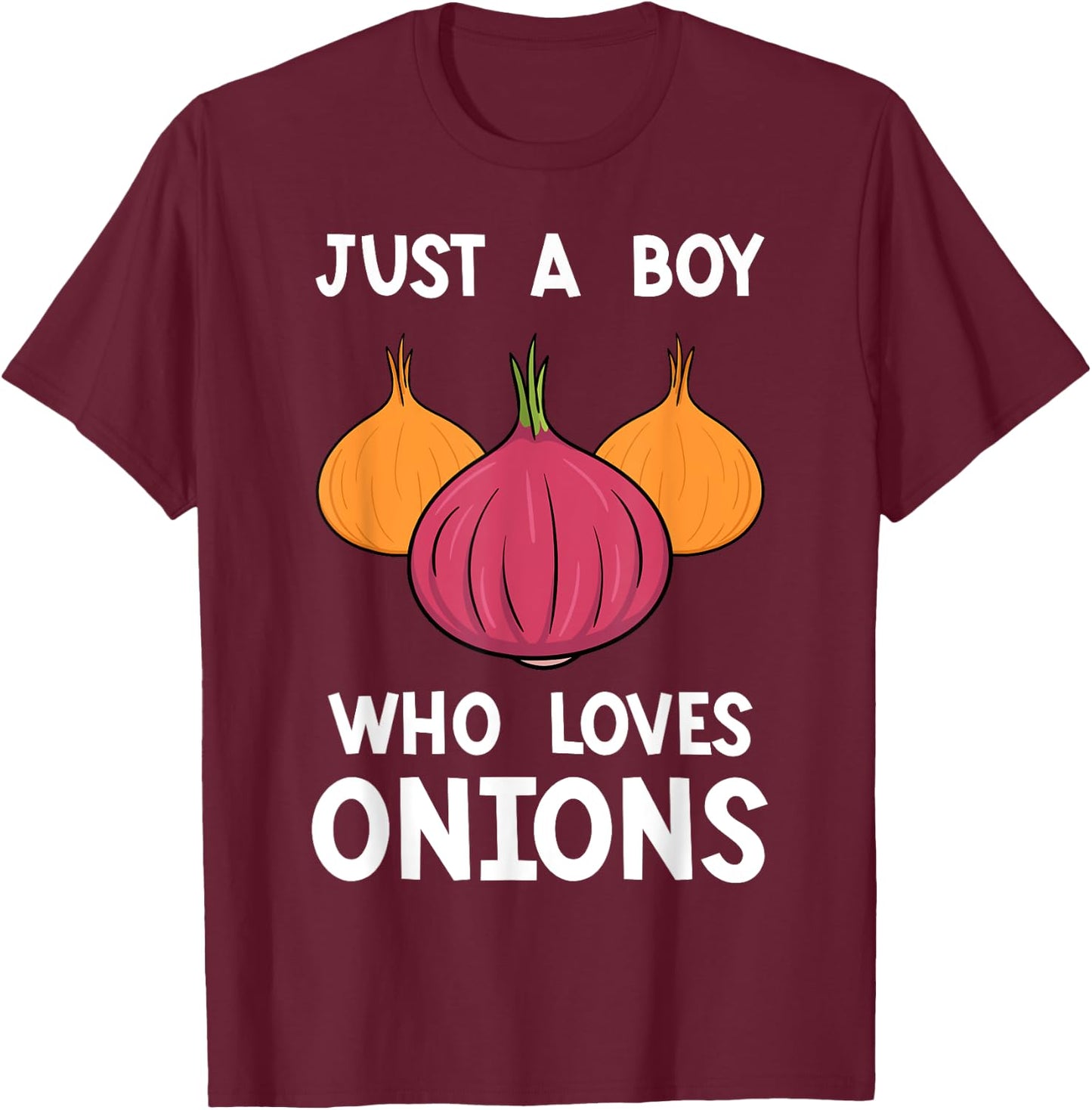 Onion Boy Shallot Lover Vegeterian Farmer Gardener Vegan T-Shirt - T-Shirt | Maroon
