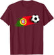 Portugal Flag Jersey Portuguese Soccer Team Portuguese T-Shirt - T-Shirt | Maroon