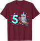 Kids I am 5 with owl - kids birthday 5 years old T-Shirt - T-Shirt | Maroon