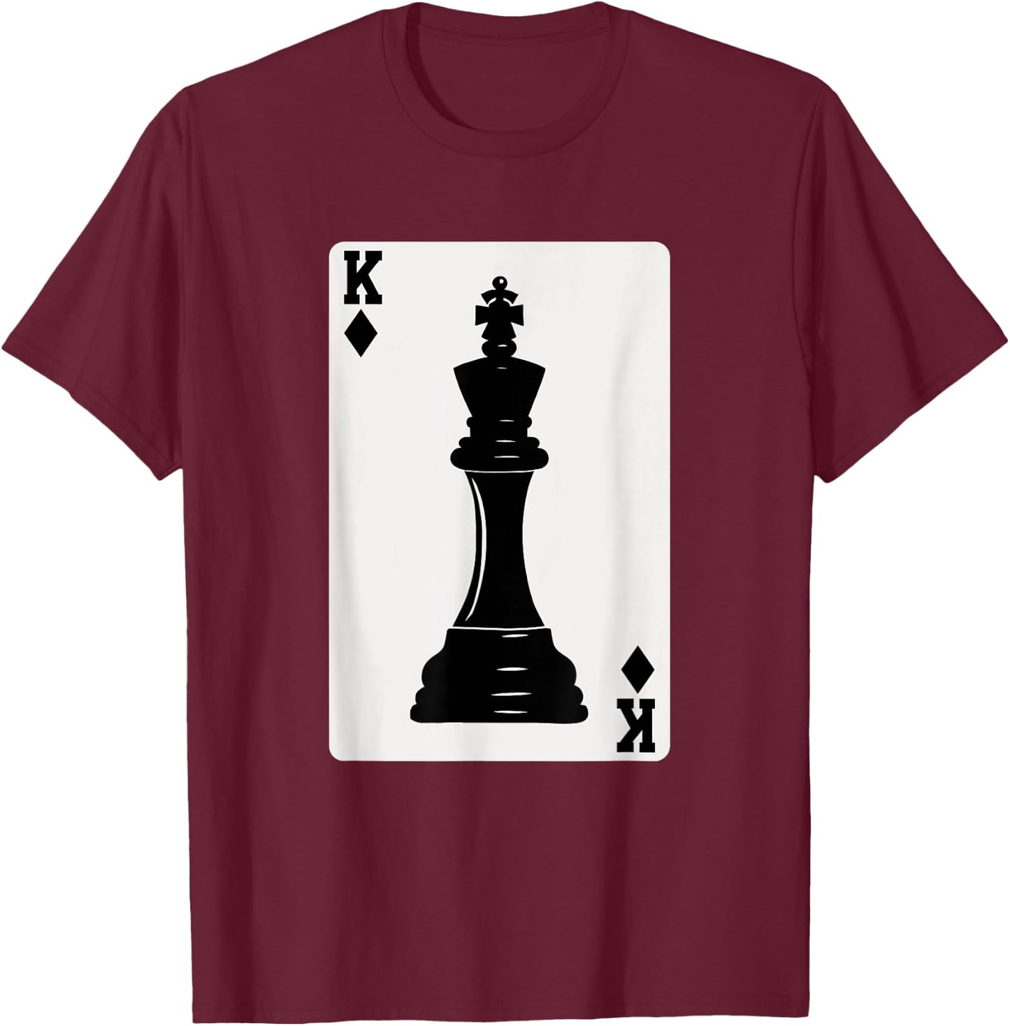 Chess King Playing Card T-Shirt - T-Shirt | Maroon