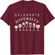 Celebrate diversity, sommelier, white, red, wine glasses T-Shirt - T-Shirt | Maroon