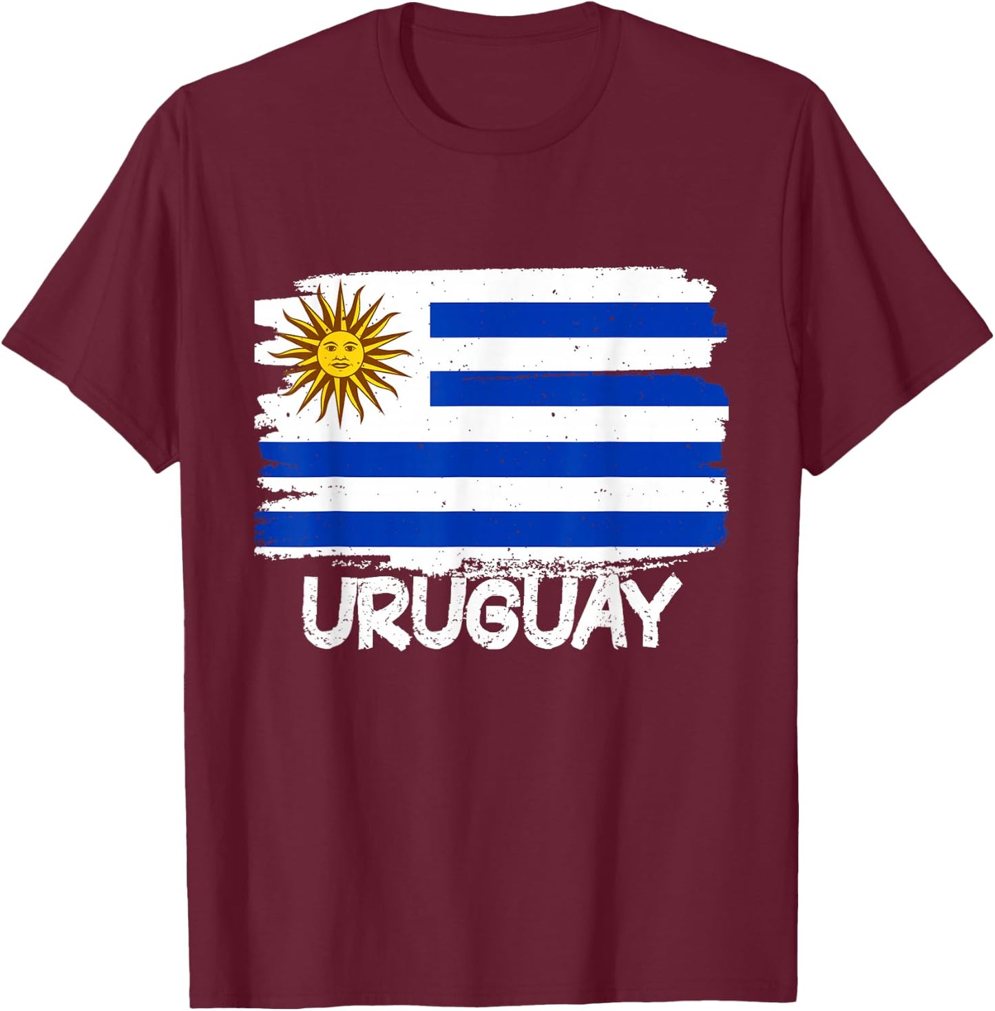 Cool Uruguay Flag T-Shirt - T-Shirt | Maroon