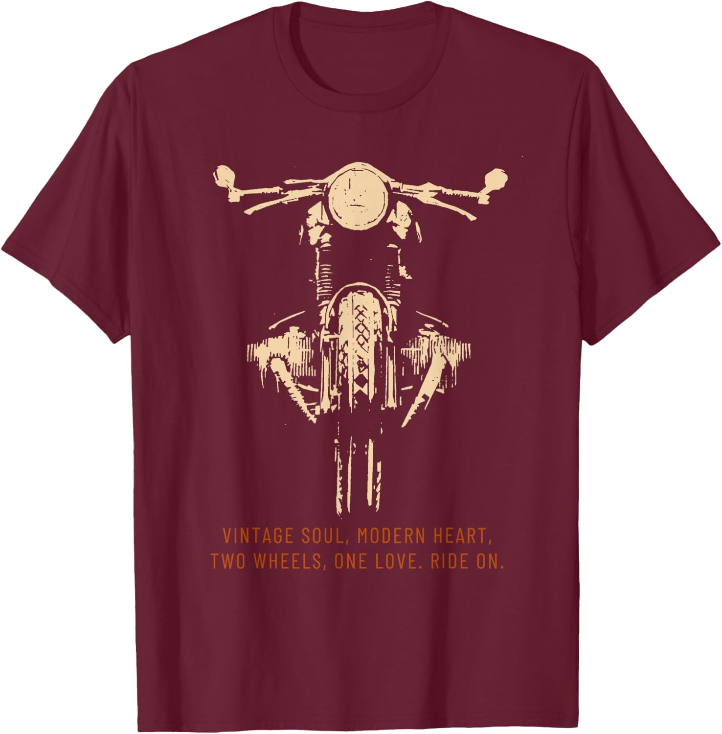 Vintage Motorcycle: Biker Rider Vintage Men's T-Shirt - T-Shirt | Maroon
