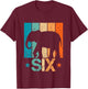 Funny 6th Elephant Birthday 6 Year Old Birthday Elephant T-Shirt - T-Shirt | Maroon