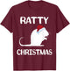 Ratty Christmas Santa Hat Rat Rodent Owner Mouse Rat Lover T-Shirt - T-Shirt | Maroon