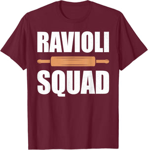 Ravioli squad, rolling pin, matching group, baking crew team T-Shirt - T-Shirt | Maroon