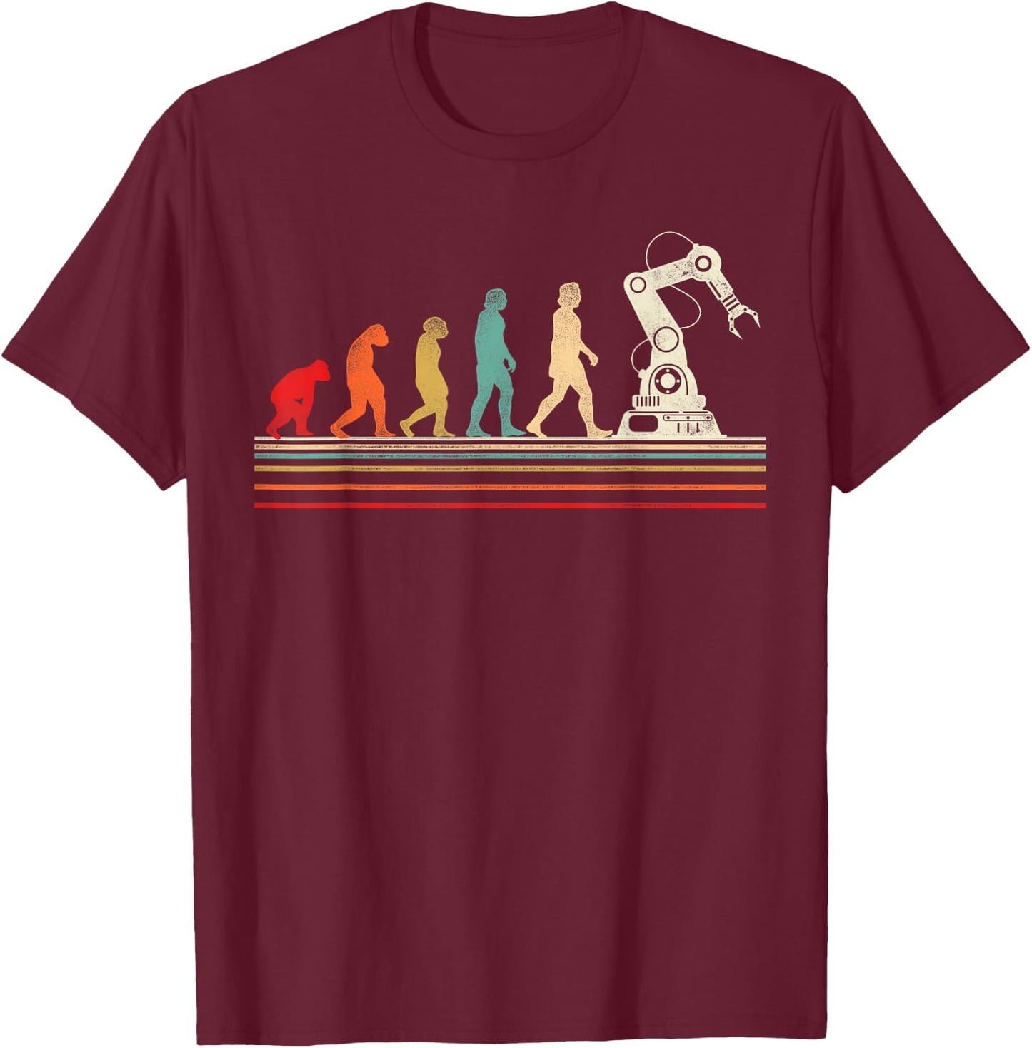 Robot Robotics Engineer Retro Vintage T-Shirt - T-Shirt | Maroon