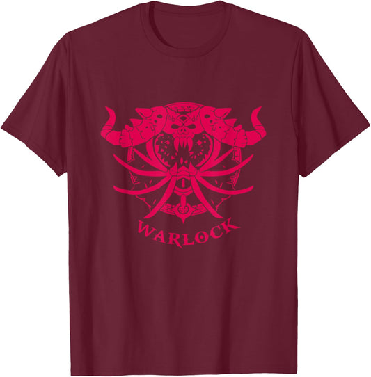 Wow Warlock Gamer T-Shirt - T-Shirt | Maroon