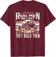 Rat Rod, Real Men Dont Buy Cars, Vintage Hot Rod Mechanic T-Shirt - T-Shirt | Maroon