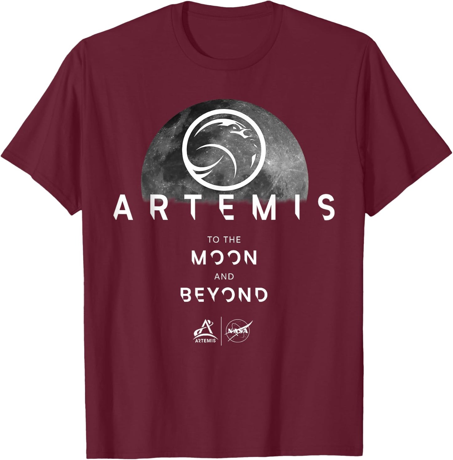 NASA Artemis To The Moon and Beyond T-Shirt - T-Shirt | Maroon