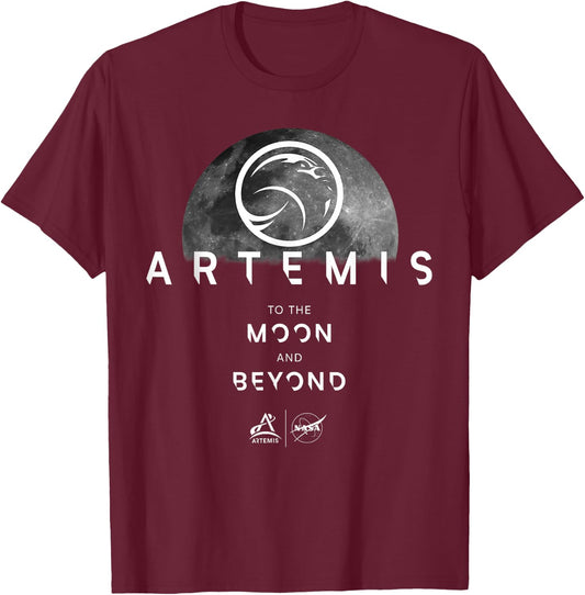 NASA Artemis To The Moon and Beyond T-Shirt - T-Shirt | Maroon
