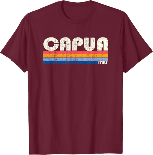 Capua, Italy Retro 70s 80s Style T-Shirt - T-Shirt | Maroon