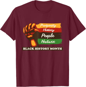 Black History Month African American Pride Fist Men Women T-Shirt - T-Shirt | Maroon