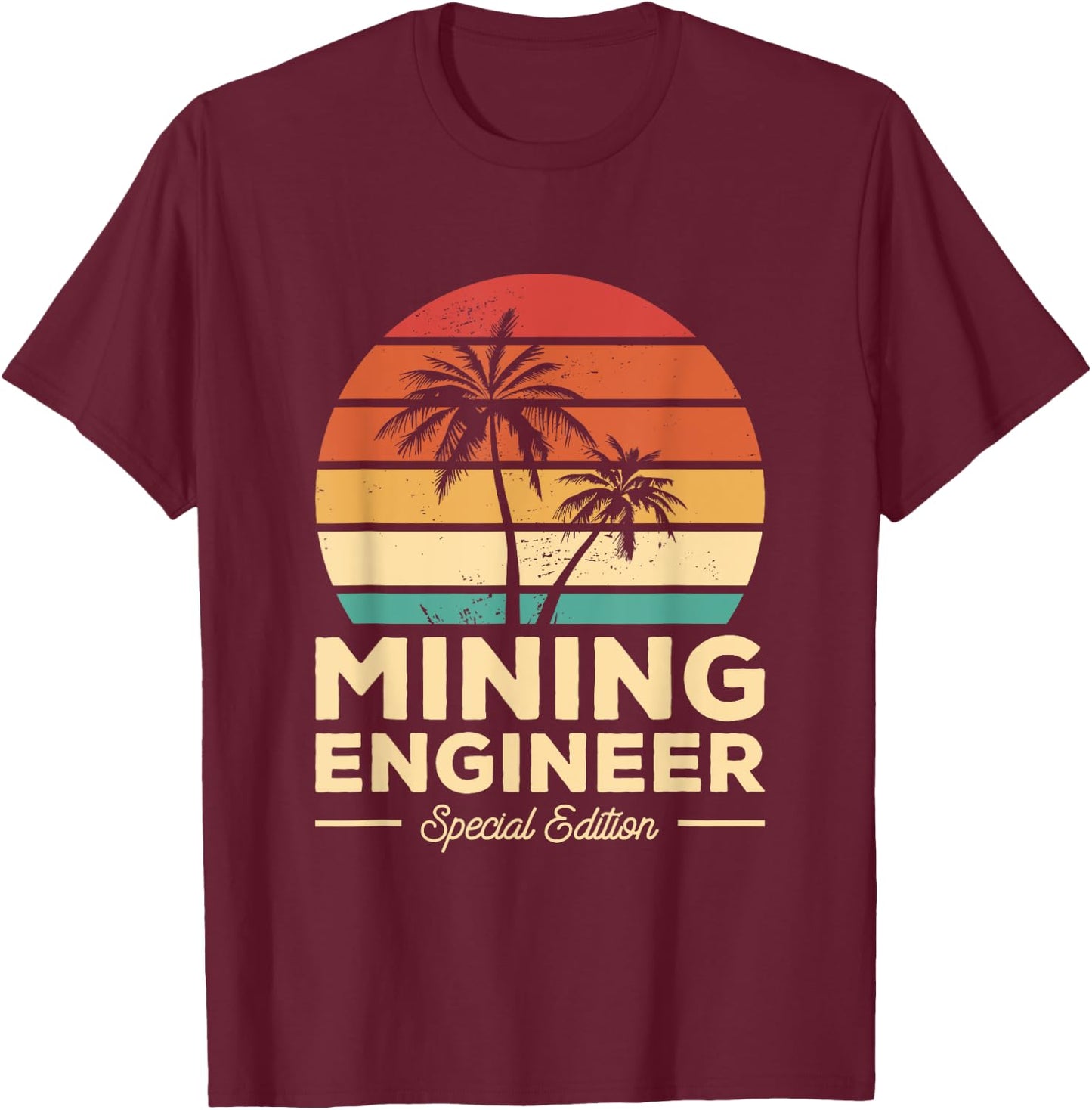 Vintage Mining Engineer T-Shirt - T-Shirt | Maroon