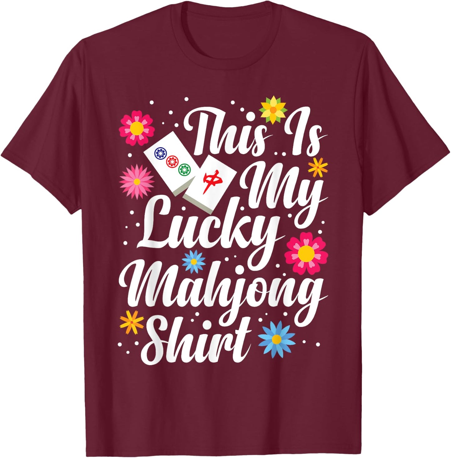 Mah Jongg Sock Mahjong Lover Mahjong Player Mahjong Game Set T-Shirt - T-Shirt | Maroon