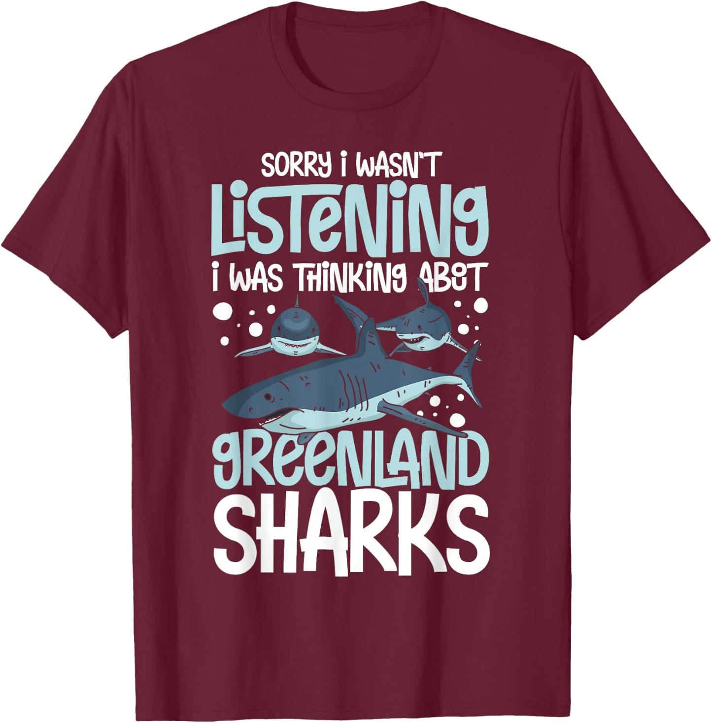 Greenland Shark Animal Tooth Funny Ocean T-Shirt - T-Shirt | Maroon