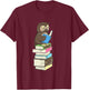Owl Reader - Books Bookworm Bird Animal Lover Ornithologist T-Shirt - T-Shirt | Maroon