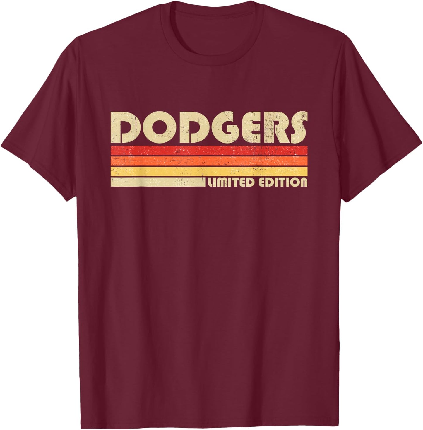 Vintage Dodgers Name Throwback Retro Gift Men Women Boy Girl T-Shirt - T-Shirt | Maroon