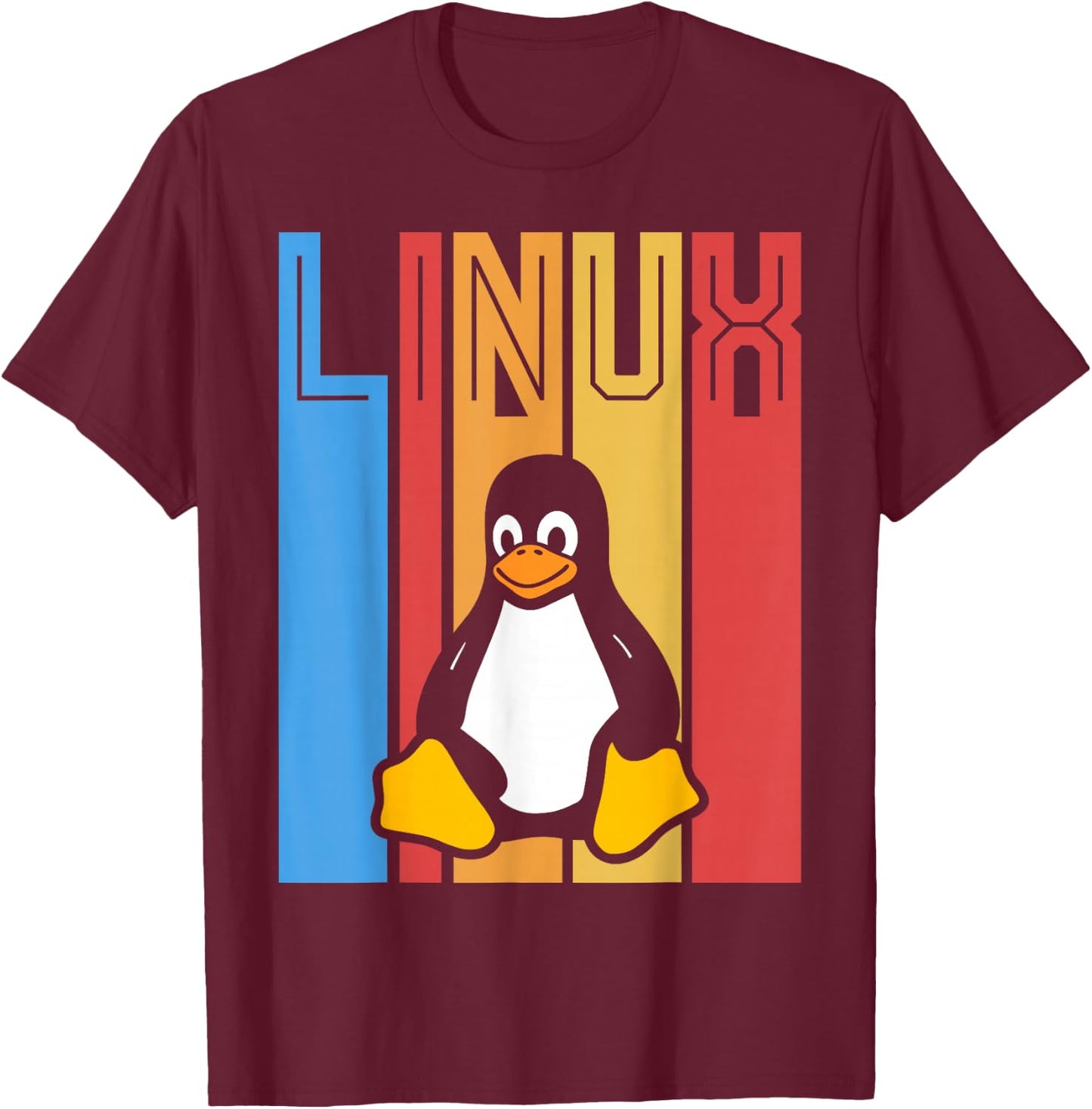 Linux Retro Vintage Geek Tools Nerd Programming Souvenir T-Shirt - T-Shirt | Maroon