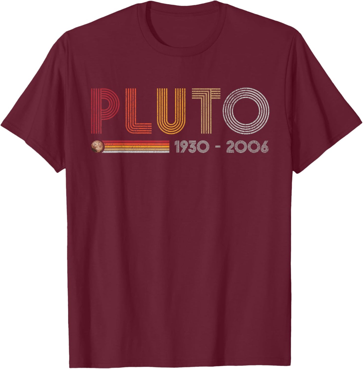Pluto Never Forget Science and Astronomy Retro Style Nerd T-Shirt - T-Shirt | Maroon
