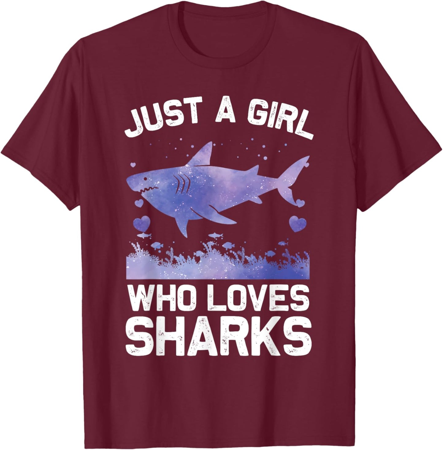 Cool Shark Girls Kids Shark Whale Shark Lover T-Shirt - T-Shirt | Maroon