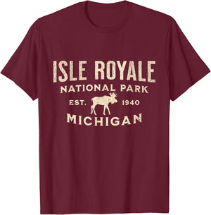Isle Royale National Park T-Shirt - T-Shirt | Maroon