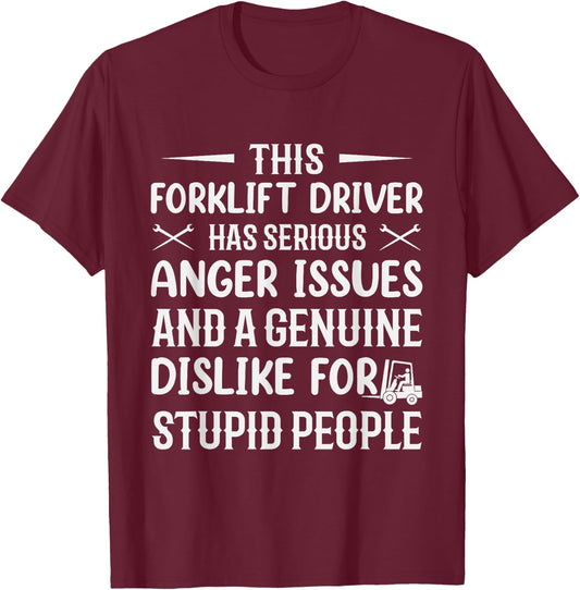 Funny Forklift Art Women Certified Forklift Drivers T-Shirt - T-Shirt | Maroon