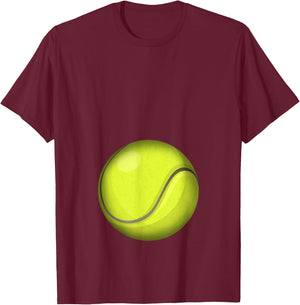 Funny Tennis Player Belly Pregnant Mama T-Shirt - T-Shirt | Maroon
