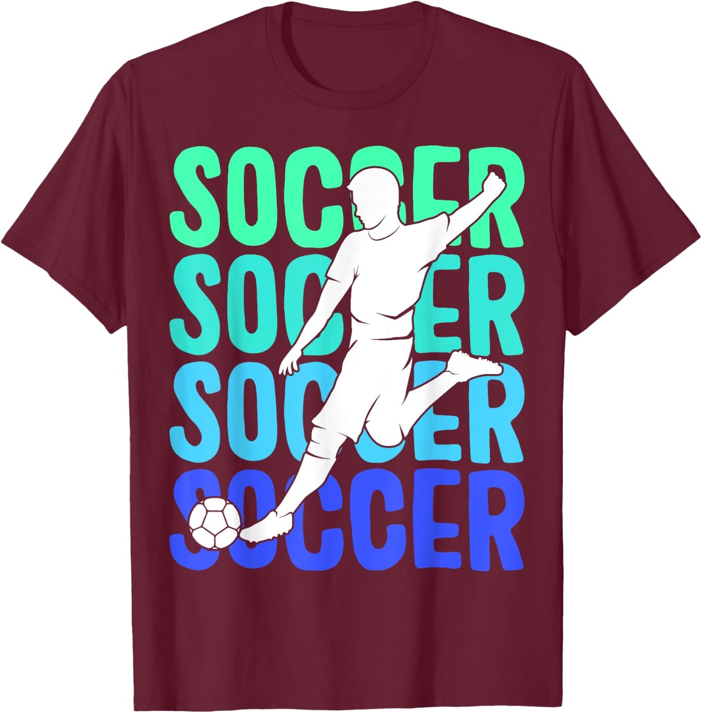 Soccer Boys Men Kids T-Shirt - T-Shirt | Maroon