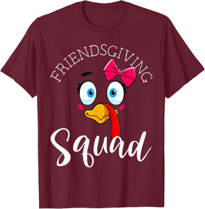Friendsgiving Squad Gifts Happy Thanksgiving Turkey Day T-Shirt - T-Shirt | Maroon