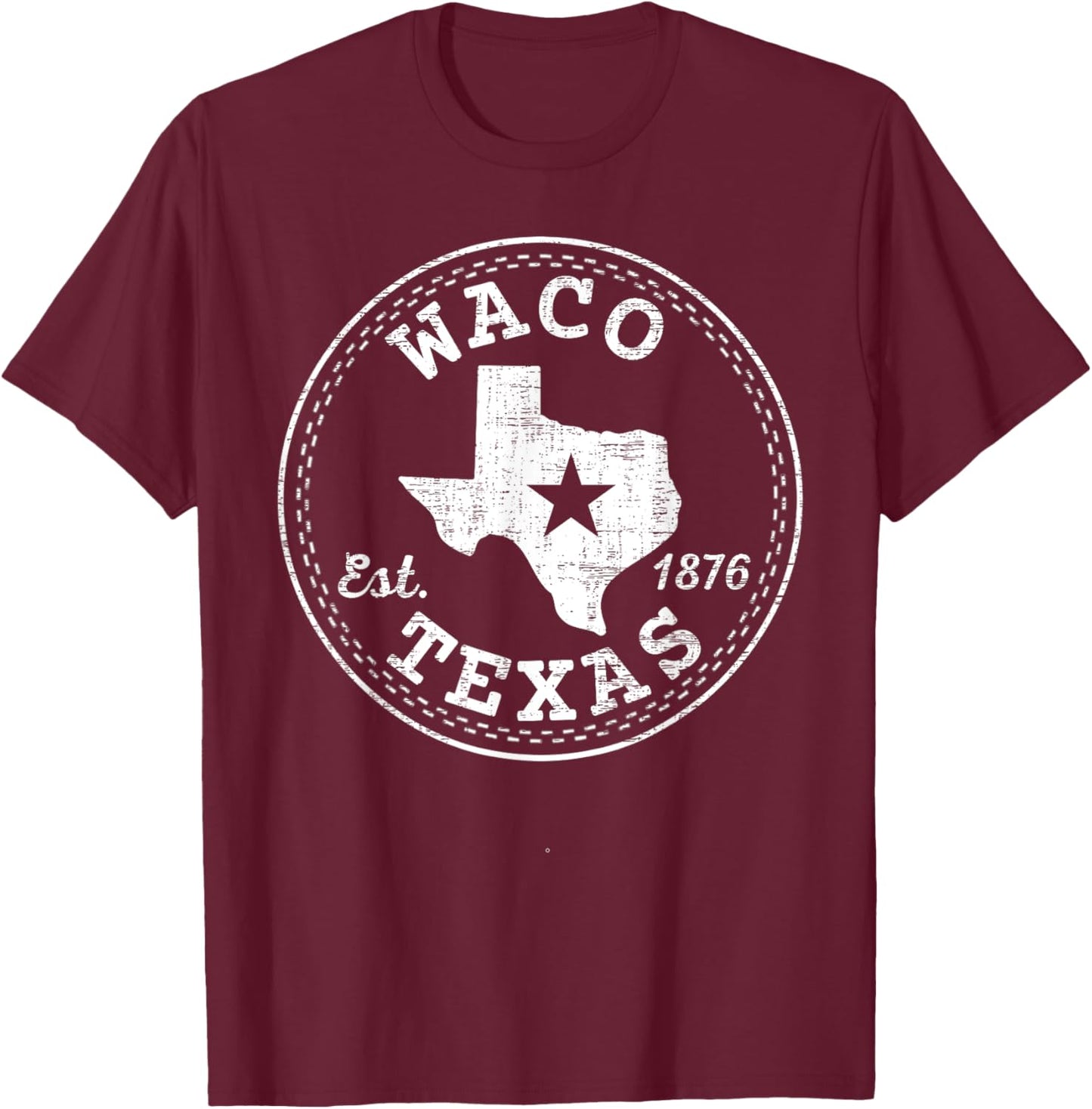 Waco Texas TX Vintage T-Shirt - T-Shirt | Maroon