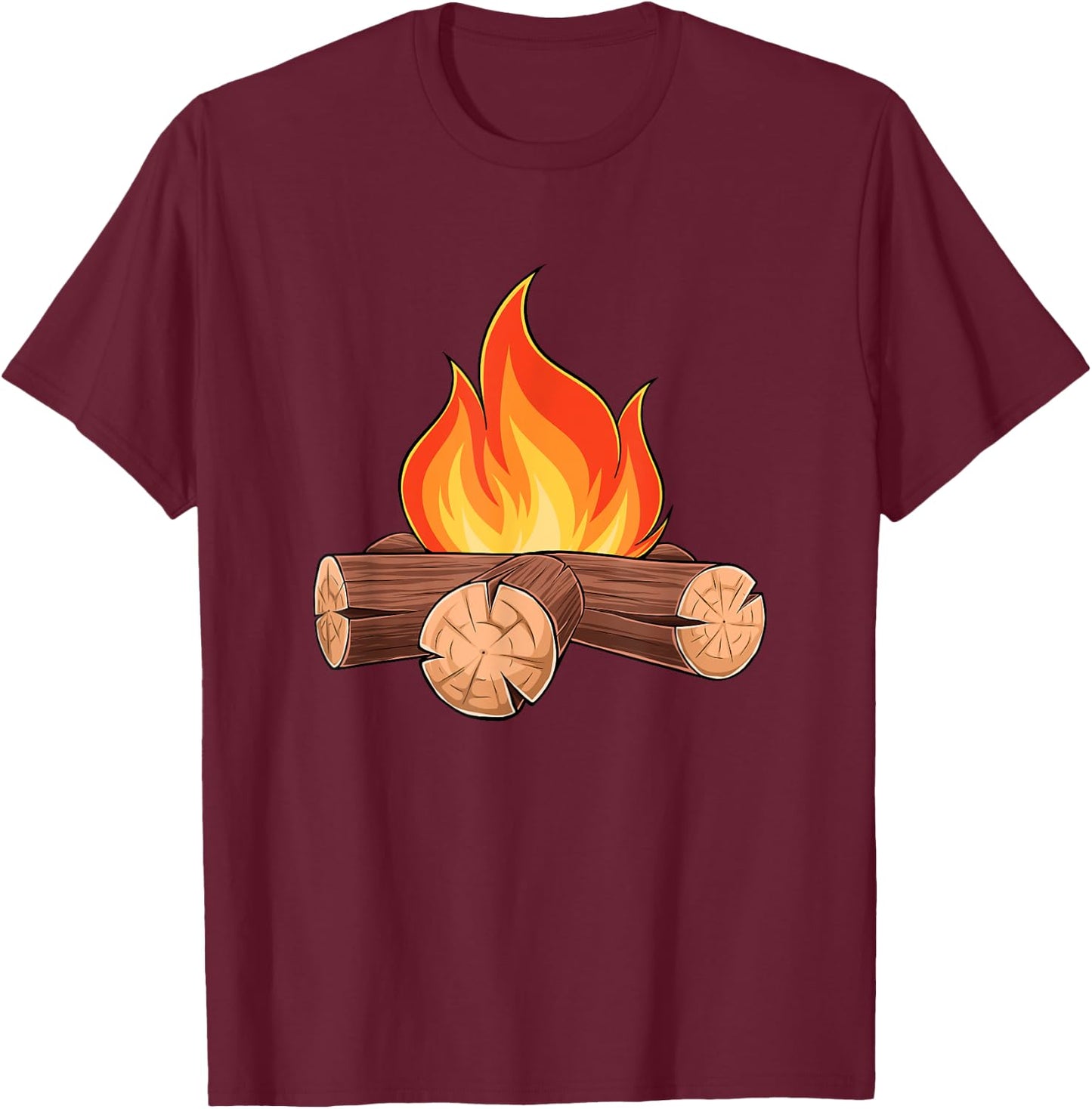 Fire S'mores Costume Group Camping T-Shirt - T-Shirt | Maroon