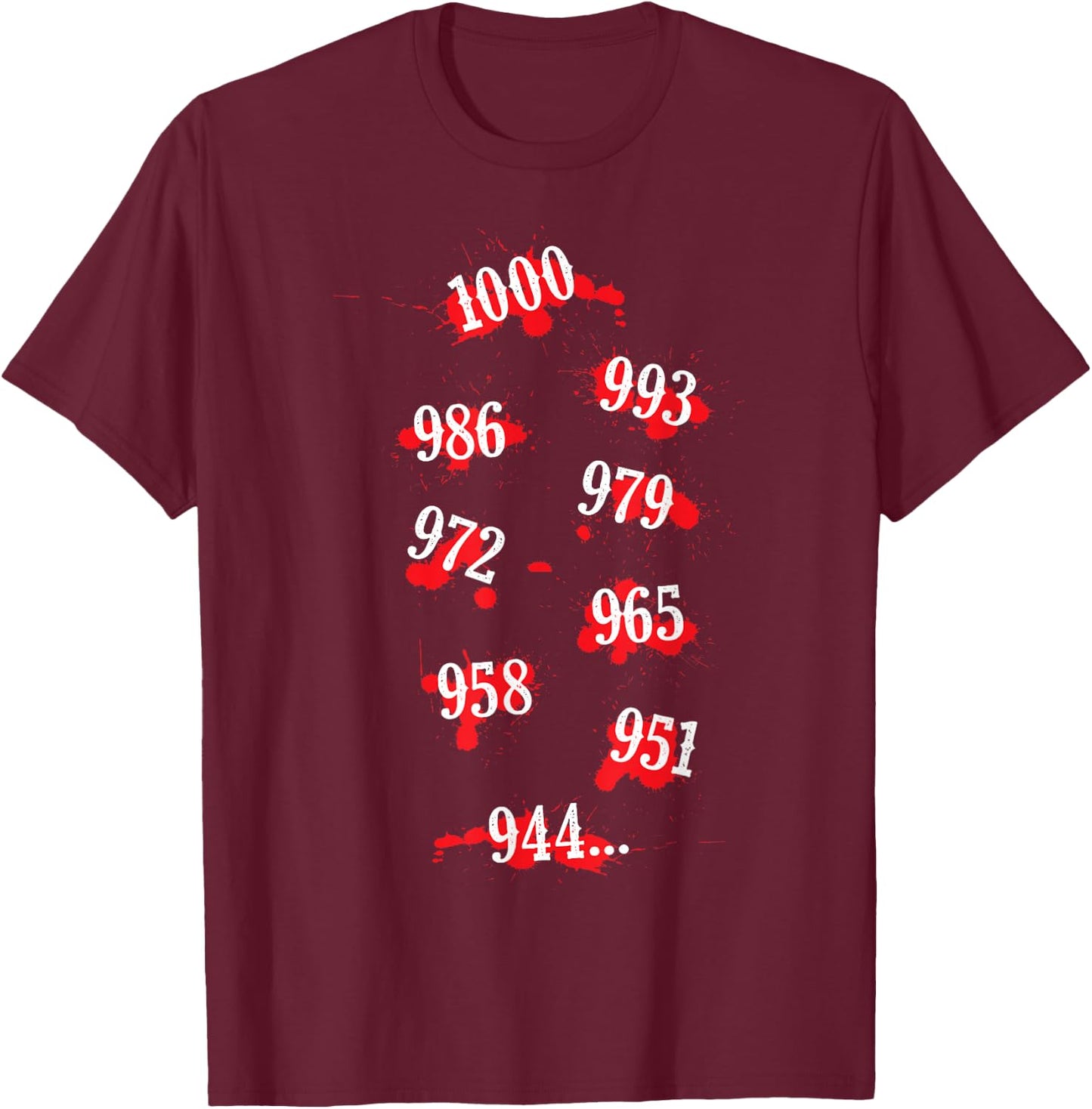 1000 Minus 7 Anime Manga Ghoul Otaku Cosplay T-Shirt - T-Shirt | Maroon