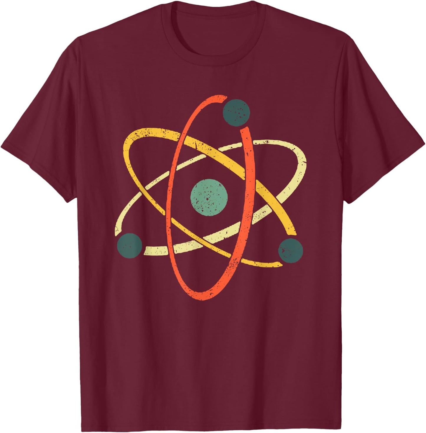 Cool Atom Art Men Women Biology Physics Chemistry Teacher T-Shirt - T-Shirt | Maroon