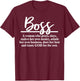 Boss A Woman Who Pray Funny Boss Definition T-Shirt - T-Shirt | Maroon