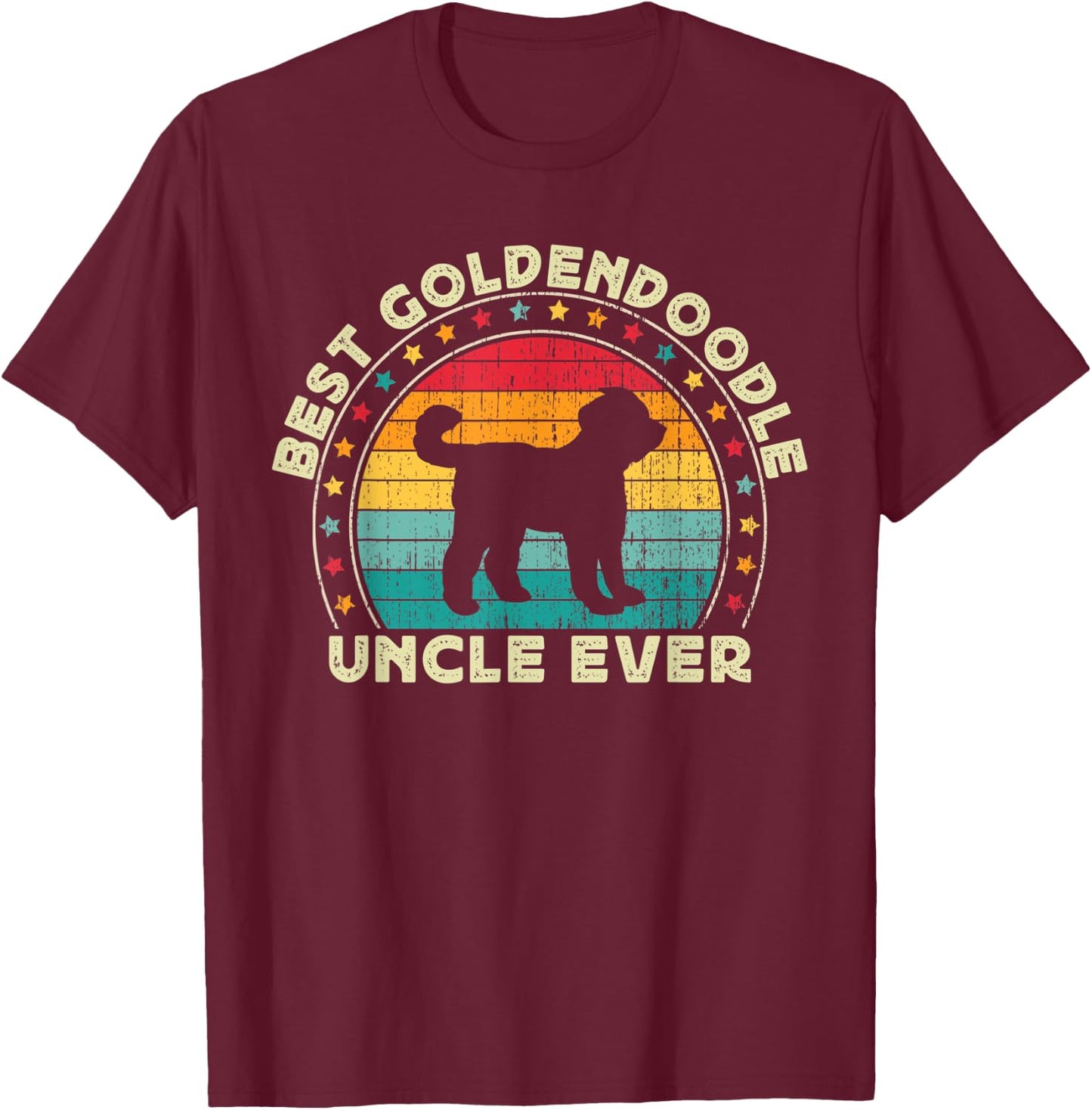 Goldendoodle Uncle Doodle Dog Uncle Father's Day Men T-Shirt - T-Shirt | Maroon