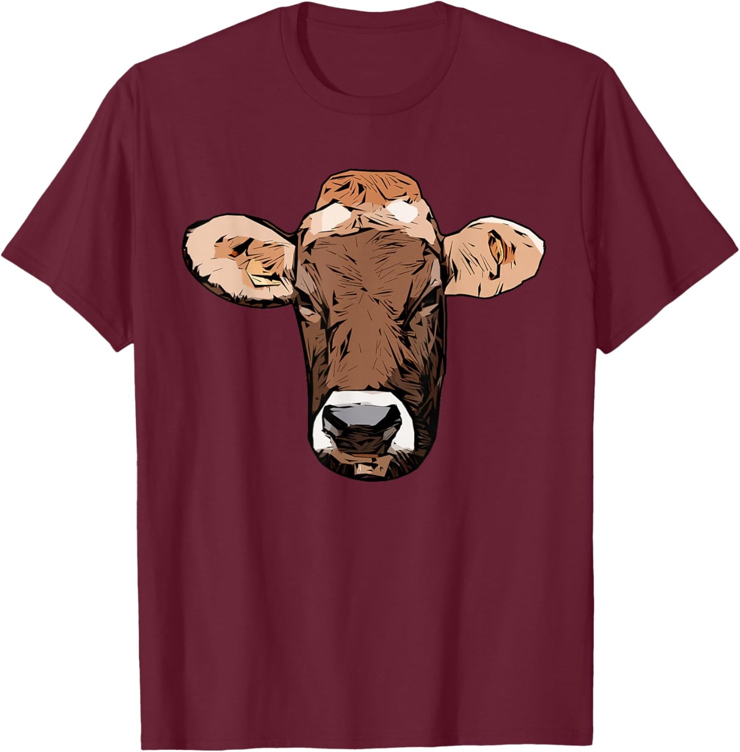 Jersey Cattle design Farmer imprint motif with cow T-Shirt - T-Shirt | Maroon