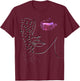 Female Minimalist Face Art - Pink Flower Eye Lashes & Stars T-Shirt - T-Shirt | Maroon