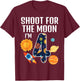 Shoot For The Moon 4th Birthday Outer Space I'm 4 Year Old T-Shirt - T-Shirt | Maroon