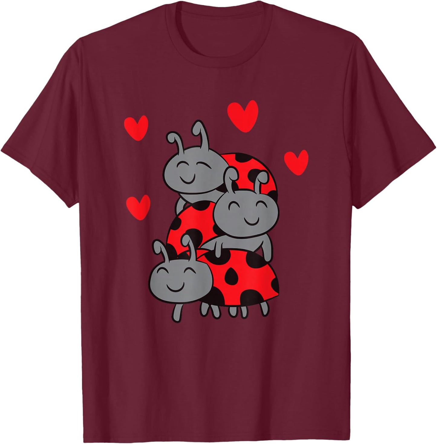 Ladybugs Love Cute Insect Love Ladybugs T-Shirt - T-Shirt | Maroon